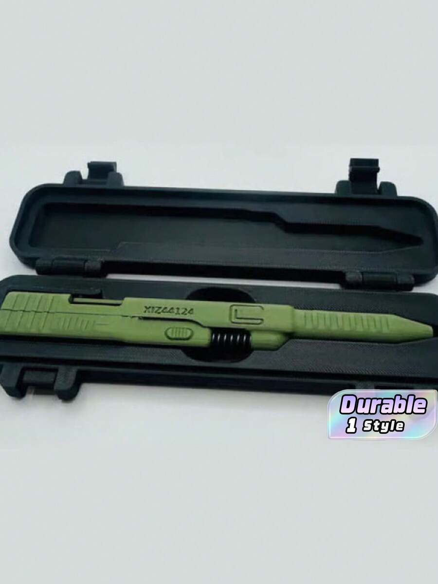 1pc Military Tactical Slide Model Gel Ink Pen, Two Tone Color Cool Novelty Writing Pen, Smooth 0.5mm Black Ink Signature Pen, Funny Unique Stationery Gift For School Boys Office Desk Decor