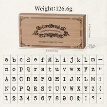 [4 Styles Available] 70pcs/Box Wooden Stamp Set, Uppercase & Lowercase Letters + Numeric Symbols, DIY Creative Stationery, Handmade Gift - one-size - View 3