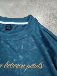 ROMWE MEN Street Life Men's Leopard Print Crew Neck Casual Short Sleeve T-Shirt - Blue - View 5