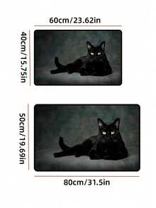1pc Set, Black Cat Print Indoor And Outdoor Mat, Made Of Crystal Velvet Material, Suitable For Home Decoration Such As Bathroom, Kitchen, Living Room, Porch, Balcony, Etc - multicolor - View 5