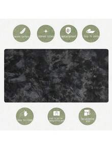 1PC Black Textured Gaming Mouse Pad Extra Large Full Desk Gray Stone Non Slip Rubber Waterproof Stitched Smooth Scratch Easy Clean Desk Mat Keyboard Office Workstation Gift Gamers Programmers - Mouse Pad - View 5