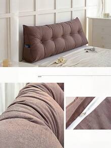 1pc Triangular Wedge Positioning Pillow, Large Headboard Backrest, Bed Back Cushion And Seat Cushion, Breathable Linen Fabric With Side Pockets, Suitable For Reading In Bed And On Sofas As Well As Lumbar Support - multicolor - View 11
