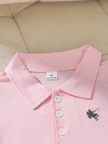 Genkimix Kids 1 buah Gaun Anak Perempuan Warna Pink Lengan Pendek Berkerah dengan Hiasan Rumbai di Bagian Bawah, 1 buah Gaun Anak Perempuan Warna Biru Lengan Pendek Berkerah, Dijual Satuan - MultiWarna - View 4
