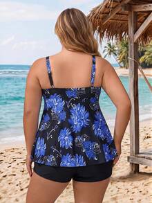 SHEIN CURVE+ 2026 Plus Size New Sexy Tummy Control 2 Pieces Tank Bikini Set For Beach Vacation - Multicolor - View 2