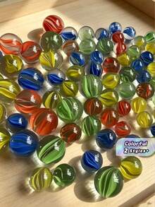 Colored Glass Marbles, Suitable For Ball Sprayers, With A Cat Eye Design, Bright Solid And Patterned Colors, Perfect For Gaming And Handicraft Projects - Multicolor - View 1