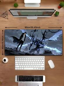 Anime Cartoon Washable Gaming Mouse Pad, Non-Slip Rubber Base Desk Mat For Office Home, Computer Keyboard Pad, Ideal Gift For Anime Fans Friends, Pink Purple Black - multicolor - View 7