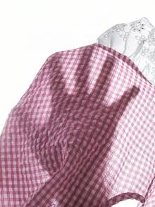 Emery Rose Kids Emery Rose Kids 女童格紋蝴蝶結裝飾荷葉邊背心上衣與長褲套裝 - 淺粉色 - 查看 11