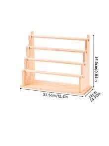 1 Exquisite, Multi-Tiered Wooden Storage Rack, Perfect For Bracelets, Necklaces, Anklets, And Earrings. An Excellent Storage Solution. - log color - View 10