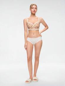 Bonmuse 5pcs/Set Korean Style Lace Pastoral Floral Macaron Color Sweet Cotton Women's Triangle Panties - Multicolor - View 9