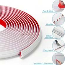 1pc 100cm/200cm/300cm Removable Self-Adhesive Wall Decor Trim, Flexible Self-Stick Decorative Molding, Suitable For Frames, Cabinet Doors, And Home Decor - A - View 4