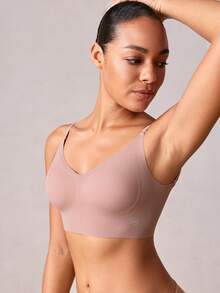 Veilyse 1pc Summer Backless Invisible 3-Way Convertible Women Brafor Summerfor Summer - Coffee Brown - View 6