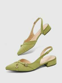 CUCCOO BIZCHIC Nuevo Diseño de Bailarinas Estilo Minimalista Puntiagudo para Desplazamientos, Elegantes, Adecuadas para Navidad y Primavera - Verde claro, - Ver 10