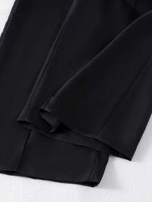 SHEIN Elladie kids 3件套黃色條紋長袖數位印花襯衫、黑色長褲、細肩帶背心，適合春夏出遊，熱門馬刺繡休閒亮眼女孩夏季襯衫外套套裝 - 黃色 - 查看 4