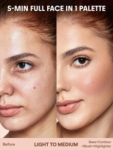 SHEGLAM All About That Face Palet Wajah Multifungsi-Vanilla Sculpt Merek Kecantikan Kosmetik Makeup Untuk Wanita Dan Anak Perempuan - Vanilla Sculpt - View 2