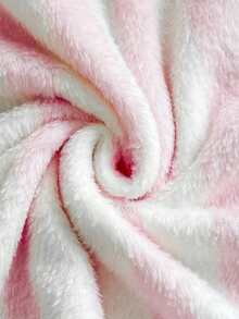 Young Girl Young Girl Striped Plush Belted Robe Fall/Winter - Multicolor - View 7