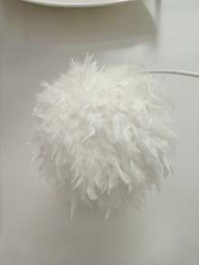 1件 40x30cm 暖色人造火焰球燈罩 可伸縮白色球形燈罩含底座 客廳臥室派對浪漫裝飾 僅燈罩 - 白色 - 查看 9