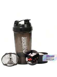 Plastic Shaker Cup, Fitness Protein Powder Mixing Cup, Camping Cup, Water Bottle, Coffee Cup, Large Sports Shaker Cup With Spring, Suitable For Protein Powder Drinks, Ideal For Gym, School, Workplace, And Various Occasions. - Multicolor - View 2