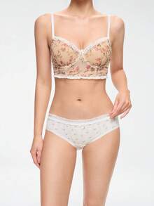 Bonmuse 5pcs/Set Korean Style Lace Pastoral Floral Macaron Color Sweet Cotton Women's Triangle Panties - Multicolor - View 5