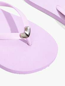 Grefit Women's Flip-Flops, Summer Open-Toe Slippers, Round Toe Simple Solid Color Flip-Flops, Vacation Beach Shoes - Baby Pink - View 9