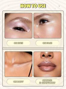 SHEGLAM Lunar Glow Highlighter-Heart Galaxy 多維閃耀高光粉 高光效果 藍綠色反光光澤 多用途發光臉部彩妝 - Heart Galaxy - 查看 6
