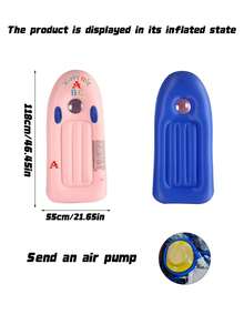 Inflatable Water Floating Bed Made Of Thickened PVC With Handles; Classic Simple Inflatable Pool Floats With Letter Prints In Yellow, Pink And Blue, Suitable As Floating Boards And Rafts For Outdoor Pools, Beaches And Water Parties - multicolor - View 3