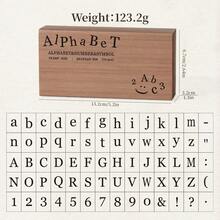 [4 Styles Available] 70pcs/Box Wooden Stamp Set, Uppercase & Lowercase Letters + Numeric Symbols, DIY Creative Stationery, Handmade Gift - one-size - View 14