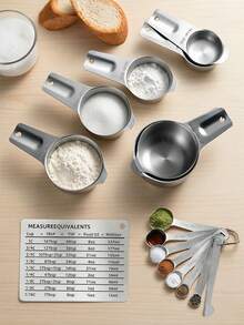 Haus Hana Stainless Steel Measuring Cup Set Of 16, Kitchen Seasoning Spoon, Coffee Spoon Set With Graduated Round Measuring Spoon Set, Baking Tool Set - Silver - View 2