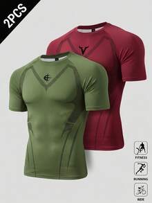 Gym Rark Camiseta deportiva de manga corta con estampado geométrico y mangas raglán para hombre - Multicolor - Ver 1
