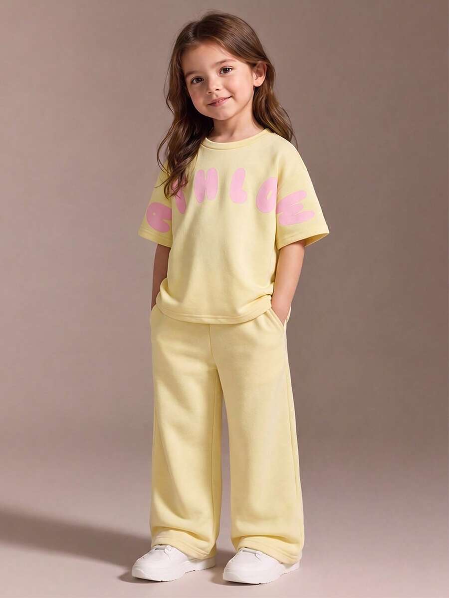 SHEIN Sparklyn Casuvi 小女孩服飾 2件套，蝴蝶結裝飾，側邊設計，可愛，聖誕節，返校季