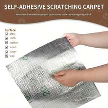 Customizable Self-Adhesive Multi-Color Cat Scratch Pad, Suitable For Cat Trees, Furniture Protection, Sofa, Stairs, Floor, Wall, Ground Protection, Durable Scratch Pad, Ideal Cat Furniture Protector Mat, Multiple Colors Available - Beige - View 11