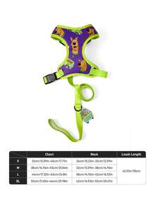 SCOOBY-DOO X SHEIN 卡通狗狗印花可調節寵物胸背帶與牽繩套組，綠色與紫色散步套裝，適用多尺寸狗狗與貓咪，適合愛好者與日常戶外散步 - 霧紫 - 查看 7
