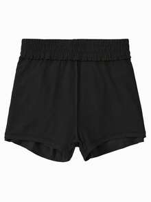 SHEIN Velisys 女款純色彈性腰休閒百搭日常旅行運動短褲 2件/包 - 彩色 - 查看 5