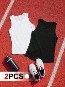 Cheerettes Camiseta sin mangas deportiva de unicolor versátil y casual - Multicolor - Ver 2