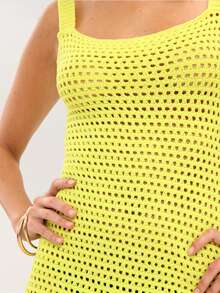 Dancing Leopard Yellow Knit Square Neck Peplum Mini Dress, Knit Dress Women, Holiday Dress, Date Night Dress, Smart Casual Outfit, Layering Piece Women, Cosy Outfits - Yellow - View 5