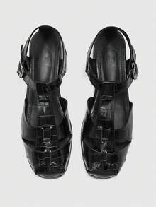 CUCCOO BIZCHIC Women's Shoes, Black, Roman Sandals, Flat Sandals, Comfortable Commuter Classic Office Wear - Black - View 9