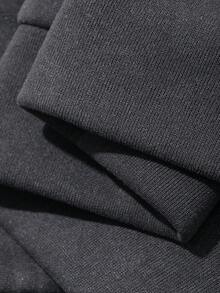 FRIFUL Women's Korean Style Autumn Solid Color Hooded Fleece Lined Double Zipper Jacket Sweatshirt Oversized T Shirts For Women - Grey - View 9
