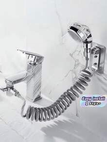 1Set Solid Brass Faucet Diverter Splitter For Basin Sink Converter Adapter Handheld Shower Head Hair Washing Spray Bathroom Renovation Kit - Silver shower - View 1
