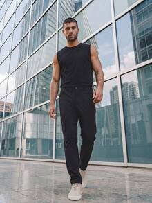 TekDrob WaterProof & UV Protection Straight Pants With Back Patch Pockets - Black - View 5