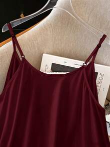 GlowEve CURVE Plus Size Women's Loose Fit Ombre Color Casual Camisole Top, Summer Graphic Tees Women Tops - Burgundy - View 4