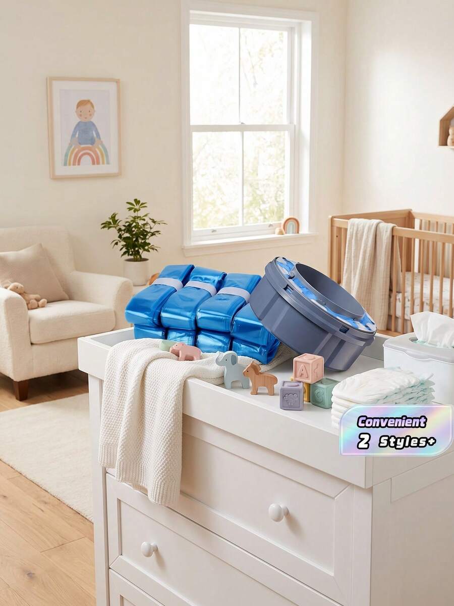 4/6PCS Universal Diaper Pail Replacement Bags - Leak-Proof & Odor-Proof PE Material, Easy Tear & Durable, Suitable For Diaper Disposal, Compatible With Multiple Brands Trash Cans
