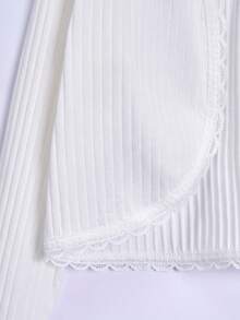SHEIN Cárdigan de unicolor versátil y de moda sencilla para niña preadolescente - Blanco - Ver 7