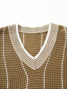 Rusticease Plus Size Casual Vacation Jacquard Contrast Color Long Sleeve Sweater Everyday Autumn Clothes Casual Traditional Country Olive Green Fall Fashion 2026 - Multicolor - View 3