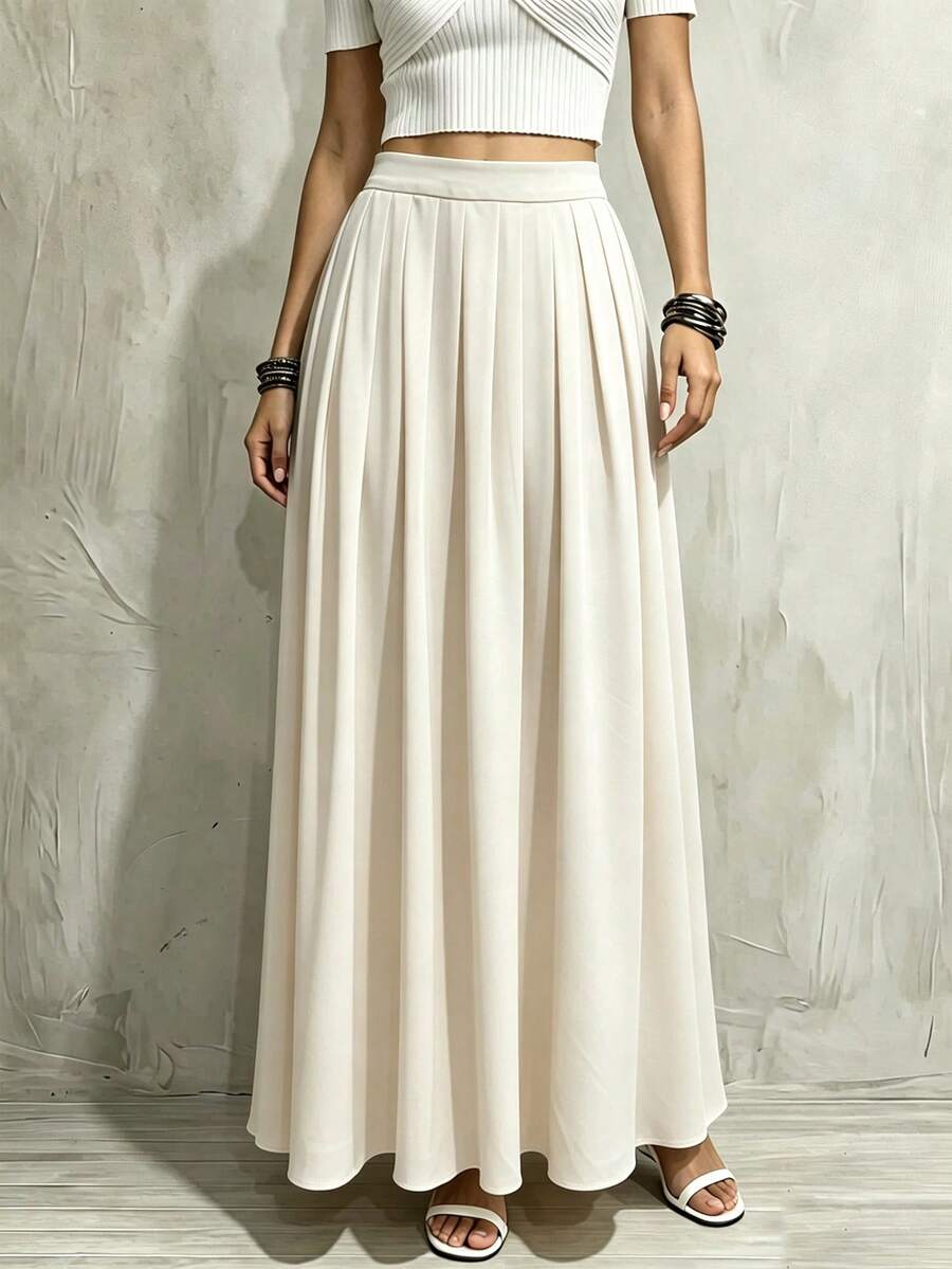 Franclia Elegant French Style Woven Regular Summer New Yellow Women's Skirt - Apricot - View 1