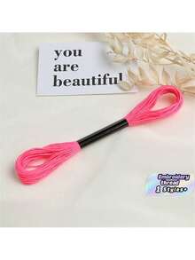 6 Colors, 4 Strands Each, 24 Strands Per Pack, Cross-Stitch Thread, Fluorescent Colors - fluorescent color - View 4