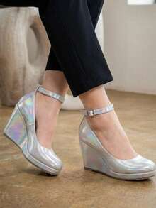 Women Wedges & Flatform - Silver - View 2