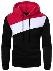 Manfinity Homme Sudadera con capucha de bloques de color de moda para hombre - Multicolor - Ver 5