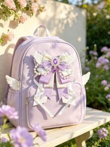 Cute One-Piece Decorative Backpack Accessories, Beaded Tassels, Five-Pointed Star Ribbons, Rhinestones, And Angel Wings, Suitable For Anime Fans, Idol Fans, And Cosplay Costume Decorations. - Multicolor - View 2