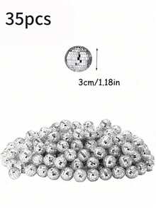 20Pcs Mirror Disco Balls Ornament Mardi Gras Mini Small Disco Ball Hanging Decorations Reflective Ball For 70s Disco Themed Party Tree Birthday Wedding - Silver - View 17