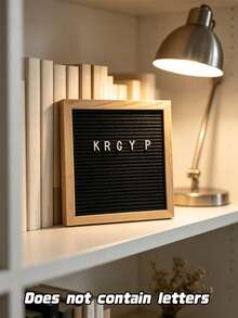 1pc 10x10in (25.4x25.4cm) Oak Wood Felt Letter Board – Changeable Message Board With Easel Stand, Wall Mount, For Birthday Housewarming Party Home Decor - 1PC - View 2
