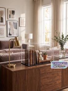 Hộp trưng bày bằng acrylic trong suốt, có 11 kích cỡ, tự lắp ráp, thích hợp để trưng bày mô hình, khối xây dựng, đồ thủ công và quà lưu niệm, đồng thời có tác dụng chống bụi. - Tấm đế PVC đen 5 mm - Xem 2